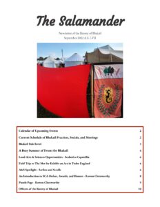 Cover Page of the September 2022 Salamander